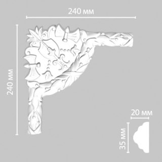 DP-8052 A/36  угол DECOMASTER-1 (240х240х25мм)