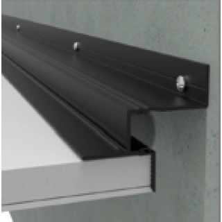 Плинтус скрытого монтажа под гипсокартон потолочный для подсветки 2 000 - 6063 Т6 ЧЕРНЫЙ матовый