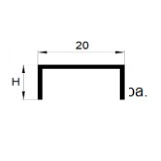 П-образный профиль (швеллер) PU2010ON 10*20*10 мм Латунь¶Полированный (3,0 м)