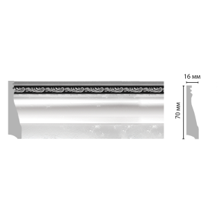 Плинтус напольный Decomaster 193-63 ШК/20 (70x16x2400 мм, серебро)