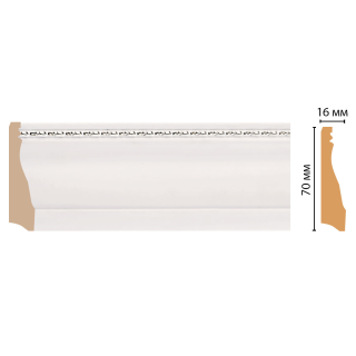 Плинтус напольный Decomaster 193-60 ШК/20 (70x16x2400 мм, белый)