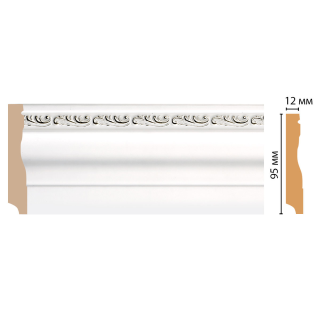 Плинтус напольный Decomaster 153-60 ШК/18 (95x12x2400 мм, белый)