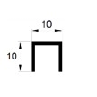 П-образный профиль (швеллер) PU1010ON 10*10*10 мм Латунь¶Полированный (3,0 м)