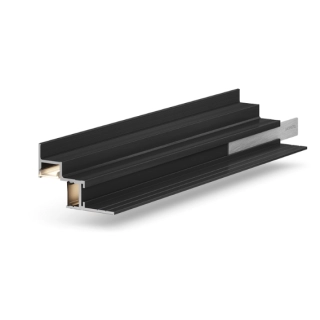 Теневая рейка LACONISTIQ Multilevel DUAL (разноуровневая) Чёрная анодированная (46,7*31*3000мм.) под подсветку