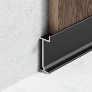 Плинтус алюм потайной SSZ-50мм 2,5м анодированный черный матовый