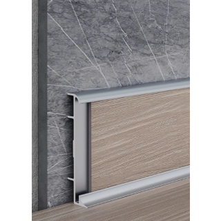 Плинтус для коммерческого покрытия 60 мм 2,5м анод. сер. мат.