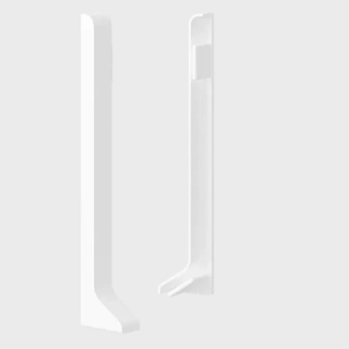 Комплект заглушек алюминиевые (левая+правая)  LACONISTIQ Белые матовые 60мм